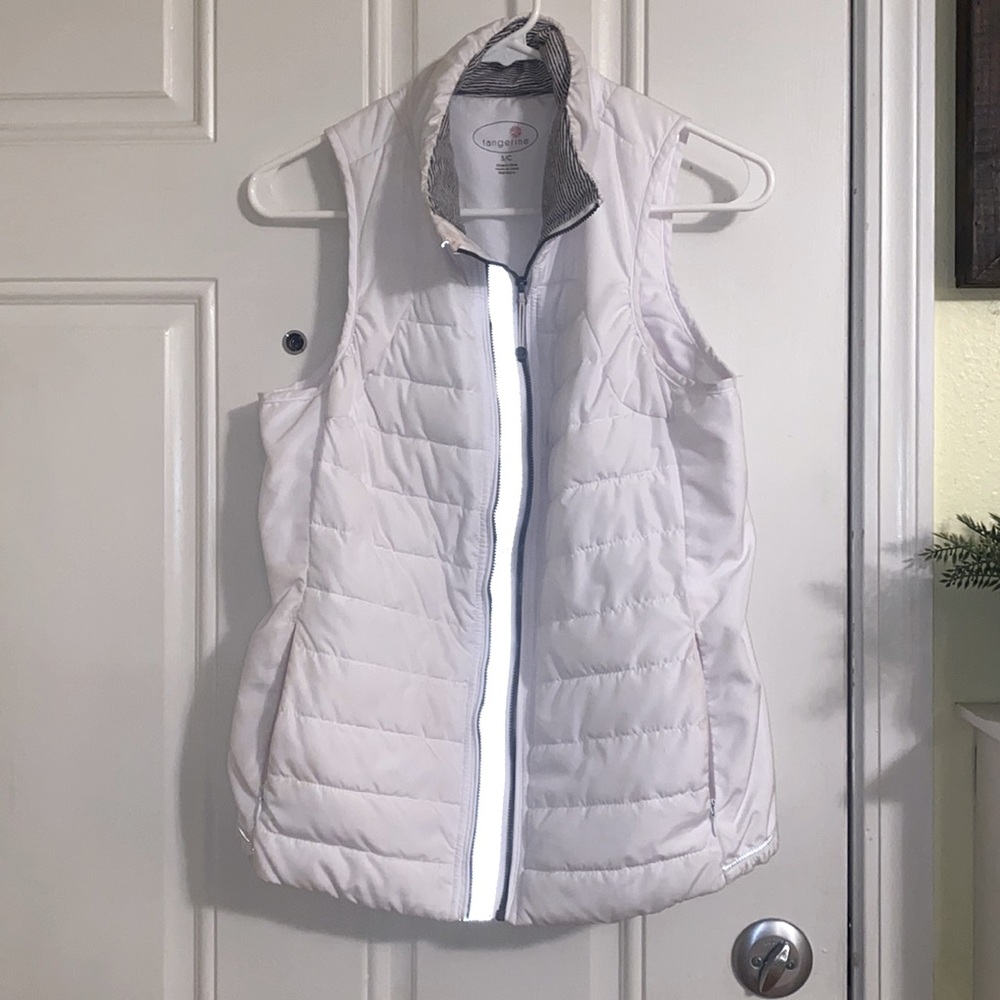 White puffer vest